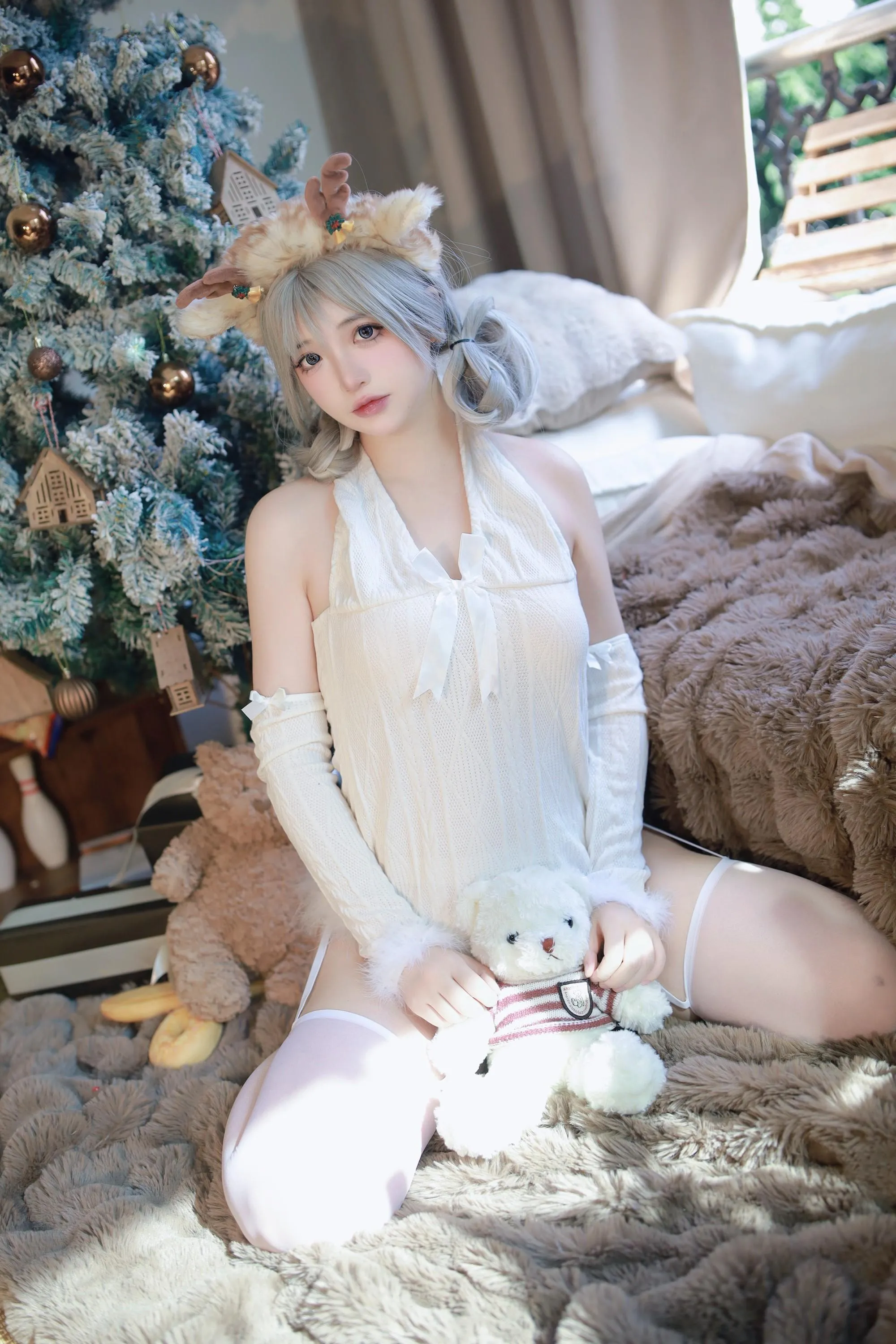 疯猫ss – NO.130 圣诞特典白色毛衣 [98P]插图9